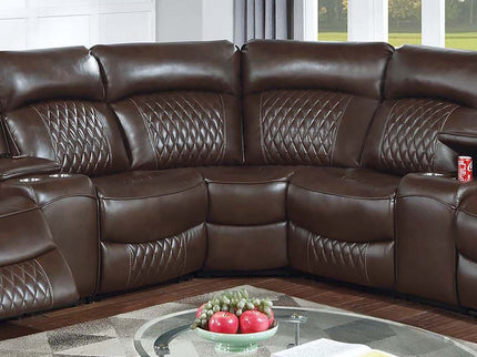 Power Motion Reclining Sectional Set With Console