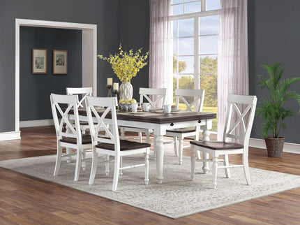 Dining Chairs (Set of 2) - Brown / White