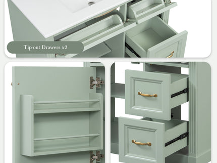 Modern Bathroom Vanity With Sink, 4 Drawers, Soft-Close Door, Adjustable Shelf