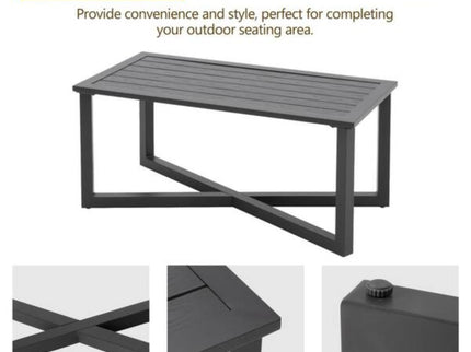 2 Piece Patio Set With Cushions & Coffee Table
