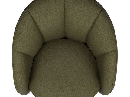 Barrel Chair With Nesting Ottoman - Forest Green