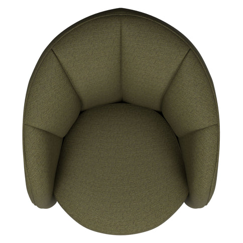 Barrel Chair With Nesting Ottoman - Forest Green