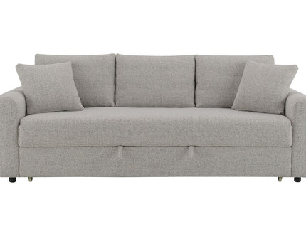 Connie - Boucle Sleeper Sectional Sofa With 2 Toss Pillows - Beige