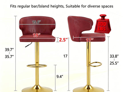 Adjustable Swivel Bar Chair With High Back Support