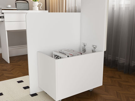 Folding Desk With Mirror And Storage Stol For Bedroom