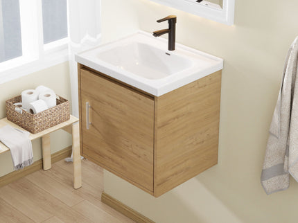 Floating Bathroom Vanity Combo, Wall Mounted Cabinet With Sink & Soft Close Doors For Small Bathrooms