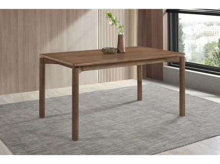 Svenstra - Rectangular Dining Table Set With Armless Side Chairs, Wood, Natural Walnut, 59 X 35.5 X 30 Inches