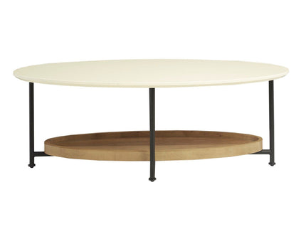 Oval Coffee Table - White / Natural