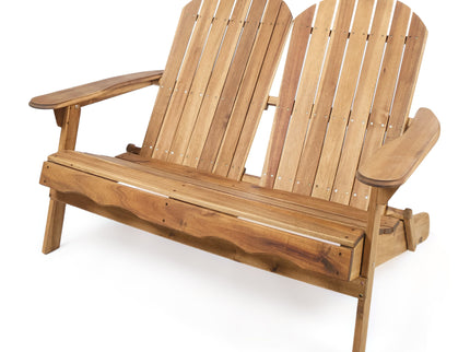 Outdoor Adirondack Rocking Loveseat With Hand Crafted Details