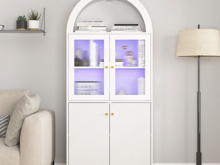 Modern Tech Inspired Dome Cabinet With LED Lighting