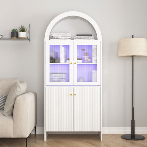Modern Tech Inspired Dome Cabinet With LED Lighting
