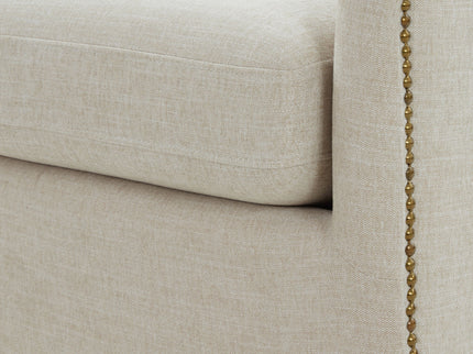 Tolland - Swivel Accent Chair With Antique Brass Nailhead Trim - Beige