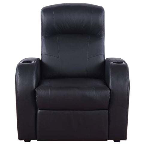 Greenfield - 3 Seater Home Theater With 2 Wedge Consoles - Black