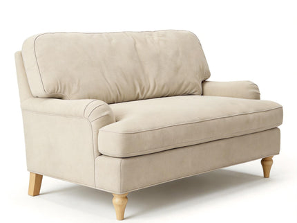 Loveseat Sofa, Upholstered Small Couch For Living Room - Cream Beige