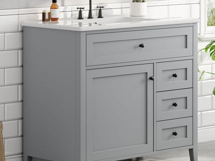 Bathroom Vanity With Sink, Cabinet With 3 Drawers And Adjustable Shelf