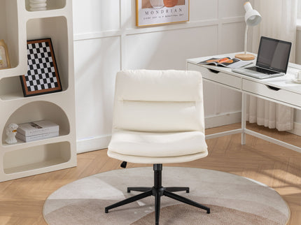 Bizerte - Adjustable Swivel Criss-Cross Chair, Wide Seat / Office Chair / Vanity Chair - White