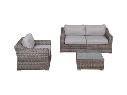 Outdoor Wicker Conversation Set With Cushions, All Weather