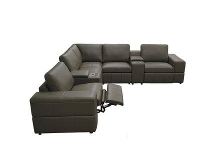 Upholstered Large Arms Sectional With Recliner Seats