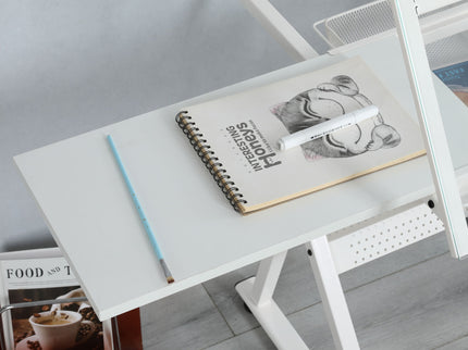Adjustable Tempered Glass Drafting Printing Table With Chair