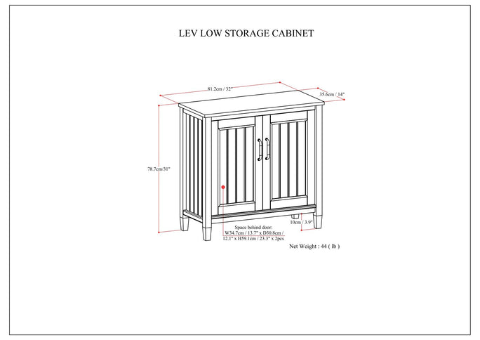 Lev - Low Storage Cabinet - Smoky Brown