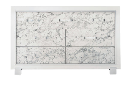 Skye - Marble Dresser - White