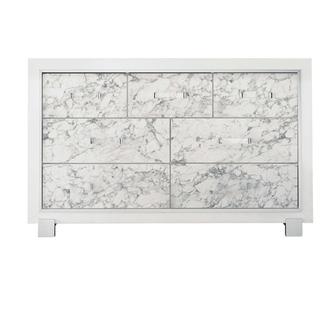 Skye - Marble Dresser - White
