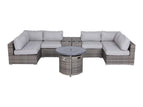 Dark Gray / 2 Pc. Sectional Sofa, Fire Pit