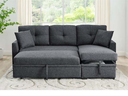 Upholstered Sectional & Pull Out Bed And Chaise Storage