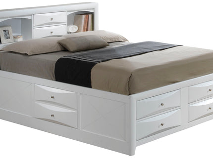 Modern Design Storage Bed With Bookcase Headboard