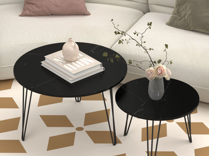 Round Nesting Coffee Table For Living Room (Set of 2)