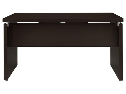 Floating - Top Computer Desk With Pullout Keyboard Shelf - Brown