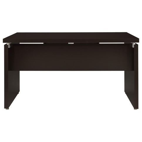 Floating - Top Computer Desk With Pullout Keyboard Shelf - Brown