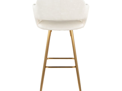 Margarite - Contemporary Fixed Height Barstool With Footrest (Set of 2) With Square