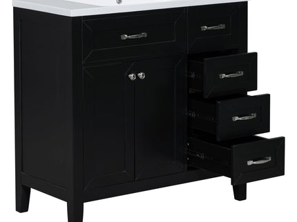Modern Bathroom Vanity With Sink, Freestanding With Drawers And Doors
