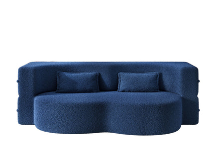 Modern Floor Sleeper Sofa Bed With 2 Pillows, Convertible Twin Size Folding Mattress For Living Room