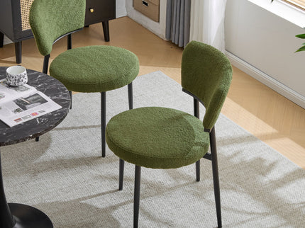 Upholstered Dining Chair (Set of 2) - Green Fabric