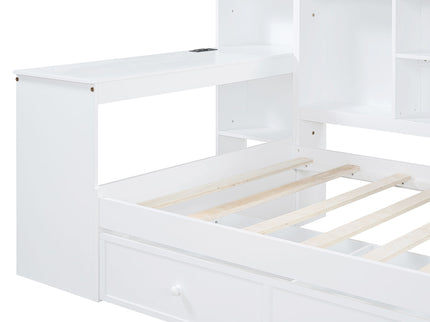 Daybed With 3 Drawers USB Ports And Desk