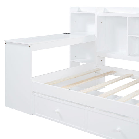 Daybed With 3 Drawers USB Ports And Desk