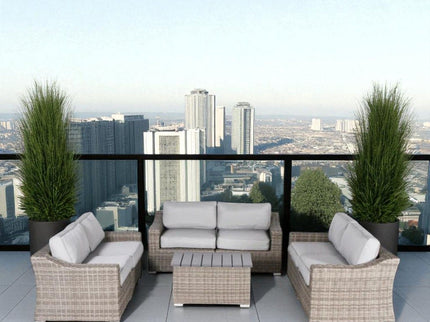 Stylish Sofa Seating Group With Cushions Perfect For Outdoor Gatherings