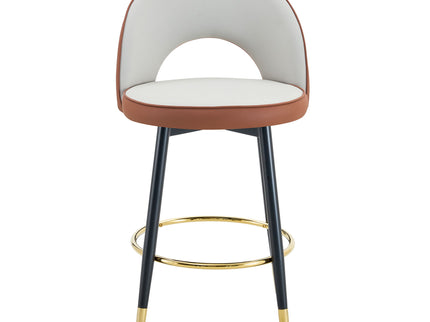 Upholstered Rotatable Bar Chair With Metal Legs For Dining Room