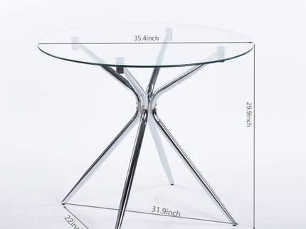 Compact Dining Table With Glass Top
