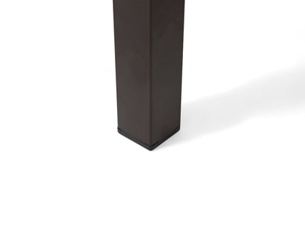 Lankershim - Modern Industrial Dining Table With Acacia Wood Slat Design - Teak