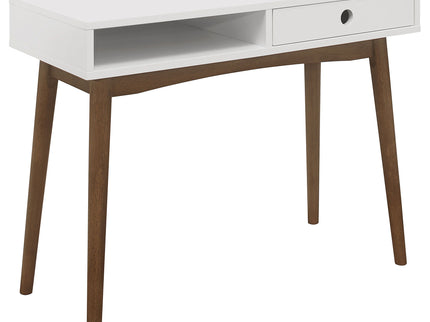 1 Drawer Writing Desk, Compact Size For Home Office - White