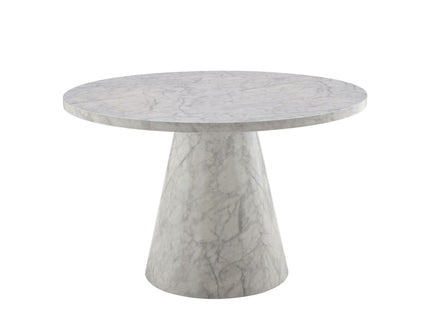 Kacey - Natural Engineered Stone Round Dining Table - Stone Gray