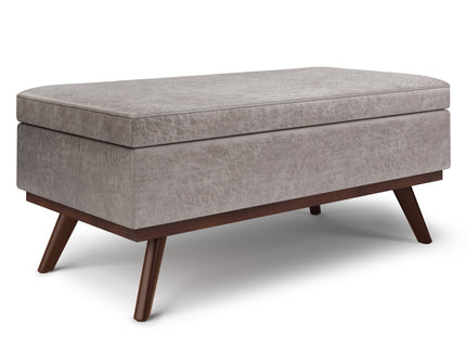 Owen - Lift Top Large Coffee Table Storage Ottoman, Mid Century Style