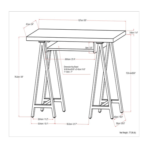 Sawhorse - Handcrafted Solid Desk