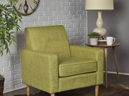 Nebulize - Upholstered Fabric Club Chair With Button Tufted And Square Off Arm And Back