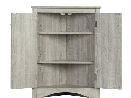 Triangle Bathroom Storage Cabinet With Adjustable Shelves, Freestanding Floor Cabinet For Home Kitchen