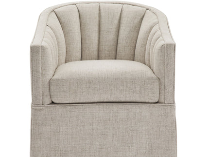 Solitude - Skirted Swivel Accent Chair With Hemp Like