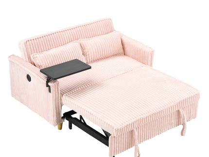 Pull Out Sofa With Movable Tabletop And USB Ports